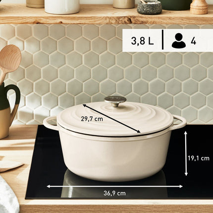 Cocotte TEFAL Fonte LOV faitout 29cm beige