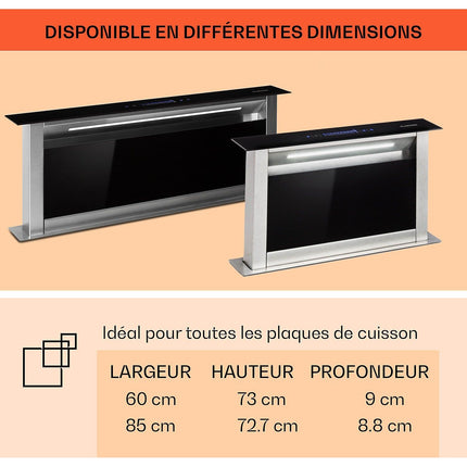 Hotte escamotable KLARSTEIN Royal Flush Eco 90cm 576m³/h A+