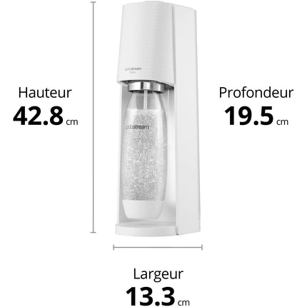 Machine à soda SODASTREAM Terra + 1 Recharge de Gaz 60L + 1 Bouteille de gazéification