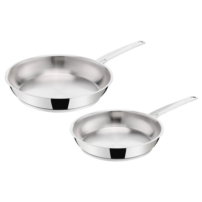 Poêle LAGOSTINA 2 poeles inox La Prima 24-28 cm