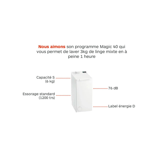 Lave linge top WHIRLPOOL TDLR6235FR/N Reconditionné