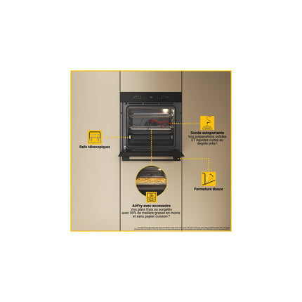 Four encastrable fonction vapeur WHIRLPOOL WOI7A8FPT1SBAF Vapeur AirFry