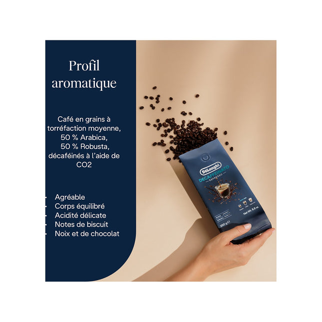 Café en grain DELONGHI 250G Décafeiné DLSC603