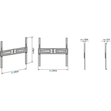 Support mural TV MELICONI support TV VESA 400 + cable HDMI 4K 1.5M