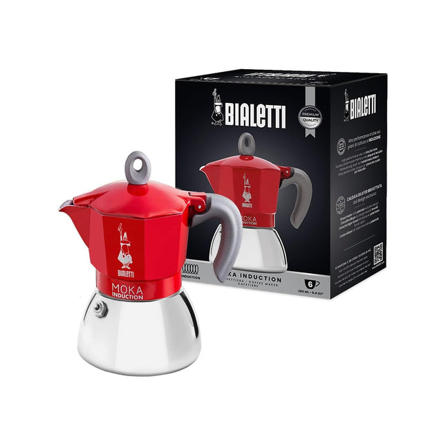Cafetière italienne BIALETTI Moka induction 6 tasses RED