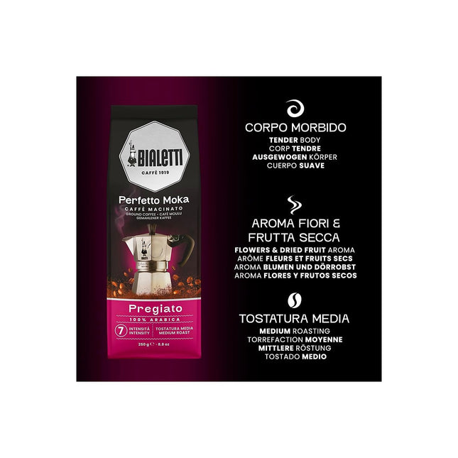 Café moulu BIALETTI perfetto moka pregiato