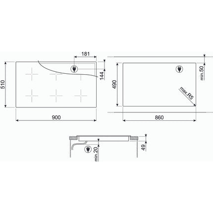 Plaque induction SMEG SIM3964D
