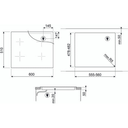 Plaque induction SMEG SIM6644R
