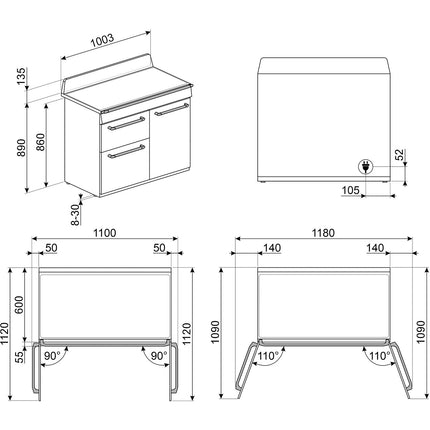 Piano de cuisson induction SMEG TR103IGR2