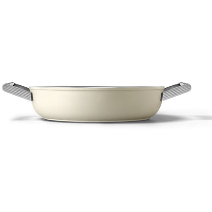 Sauteuse SMEG 28cm céramique crème avec couvercle