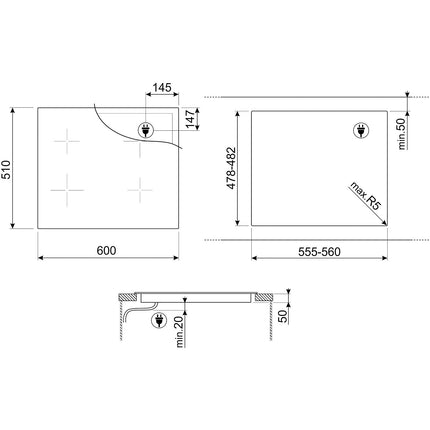 Plaque induction SMEG SI2B22641D