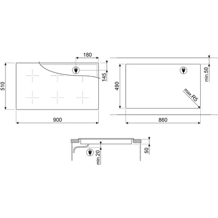 Plaque induction SMEG SIM3964N