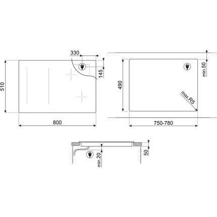 Plaque induction SMEG SIM3864N