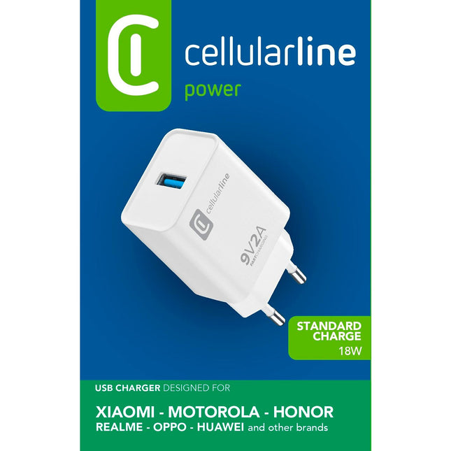 Chargeur CELLULARLINE 18W USB-A Xiaomi/Motorola/Realme