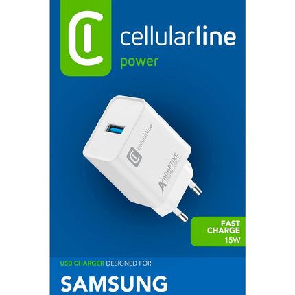 Chargeur CELLULARLINE 15W Micro USB Samsung blanc
