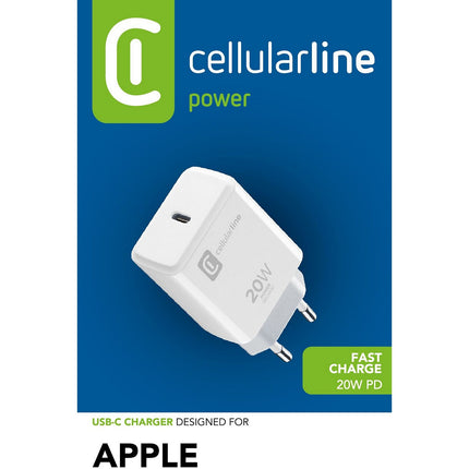Chargeur CELLULARLINE 20W PowerDelivery Blanc