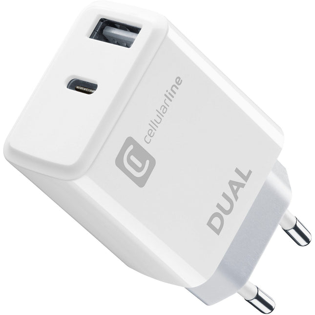 Chargeur CELLULARLINE 20W PowerDelivery Blanc x2 ports