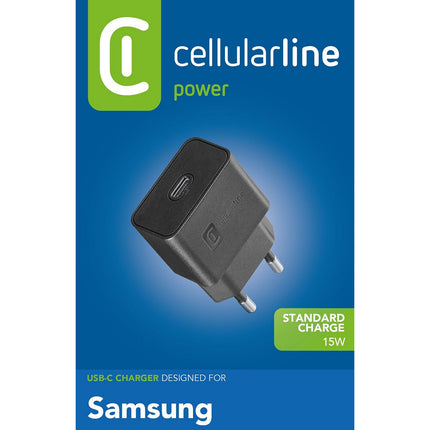 Chargeur CELLULARLINE 15W USB-C PD Samsung noir