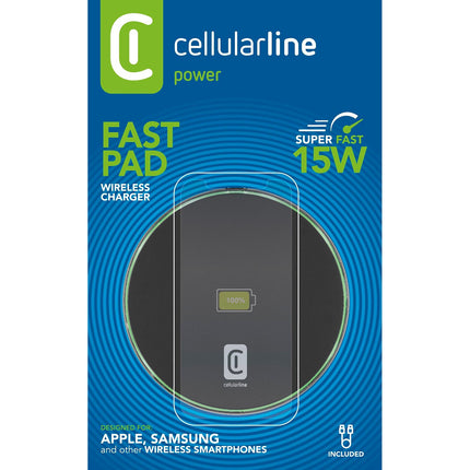 Chargeur induction CELLULARLINE 15W induction noir