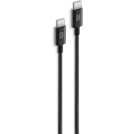 Câble de charge CELLULARLINE 1.5M USB-C vers USB-C tresse noir