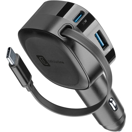 Chargeur allume cigare CELLULARLINE avec cable euroleur USB-C automatique 60