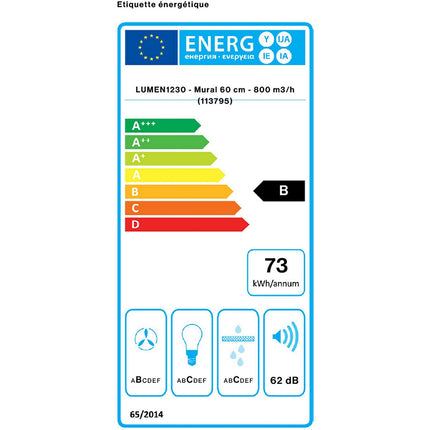 Hotte décorative murale FALMEC LUMEN1230