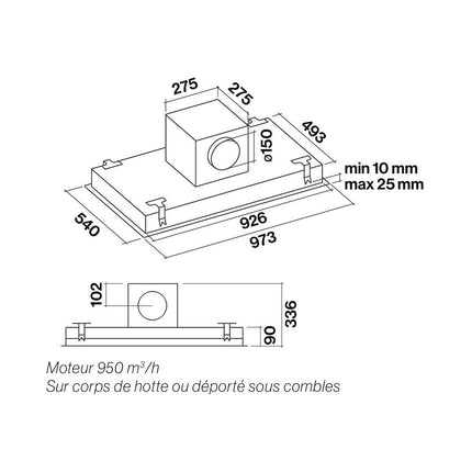 Hotte plafond FALMEC CORNUVO3632 sans moteur