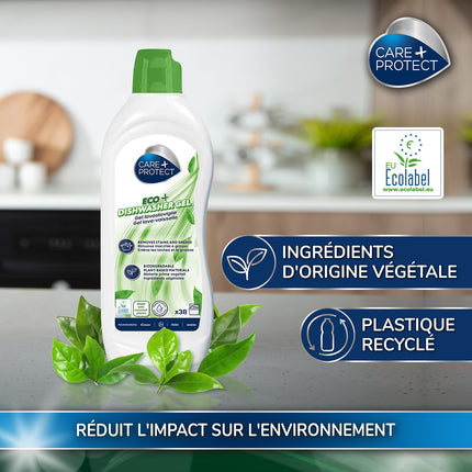 Gel nettoyant CARE+PROTECT ECO POUR LAVE-VAISSELLE 38 lavages 650ml CARE+PROTECT