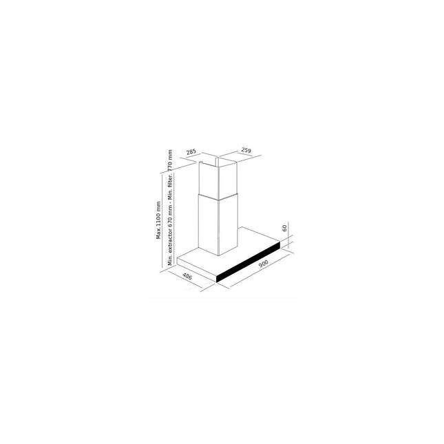Hotte décorative murale GLEM GHBS97IX