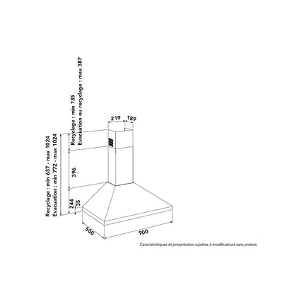 Hotte décorative murale AIRLUX AHP760SS