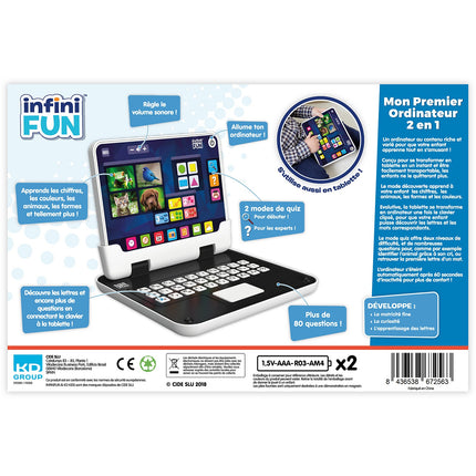 Ordinateur enfant INFINIFUN Mon premier ordinateur 2 en 1