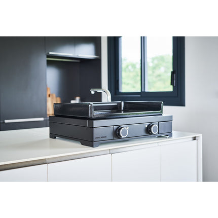 Plancha électrique FORGE ADOUR Modern E 60 A N noir 2 brûleurs à poser 65.5x39.5 cm