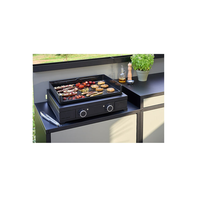 Plancha gaz FORGE ADOUR modern G 60 A N noir 2 brûleurs à poser, 60.5x42 cm