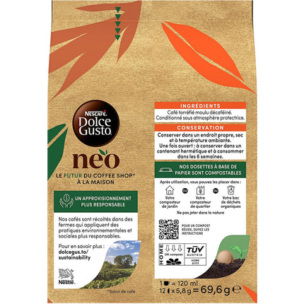 Dosette NESTLE NESCAFE DOLCE GUSTO NEO Lungo Décaffeina