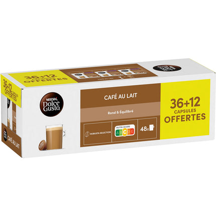 Dosette NESTLE DOLCE GUSTO CAFÉ AU LAIT x36+12