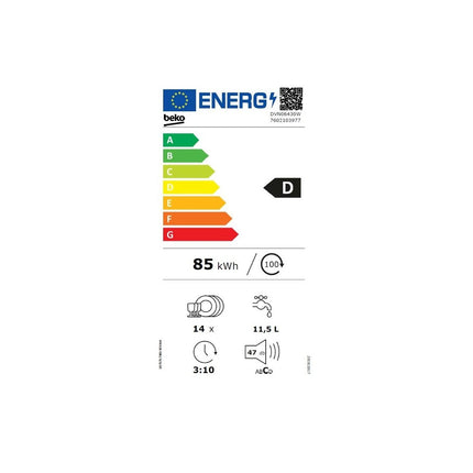Lave vaisselle 60 cm BEKO DVN06430W