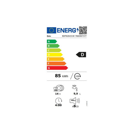 Lave vaisselle 60 cm BEKO BDFN26431W