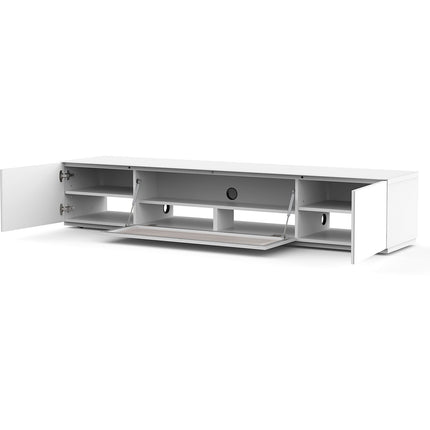 Meuble TV SONOROUS Studio STA 200 Blanc-Gris Porte Textile