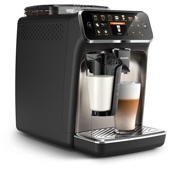 Expresso Broyeur PHILIPS EP5447/90 Machine à café à grain Grise Série 5400 LatteGo