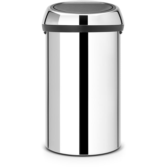 Poubelle de cuisine manuelle BRABANTIA 60 L Touch Bin Brilliant steel