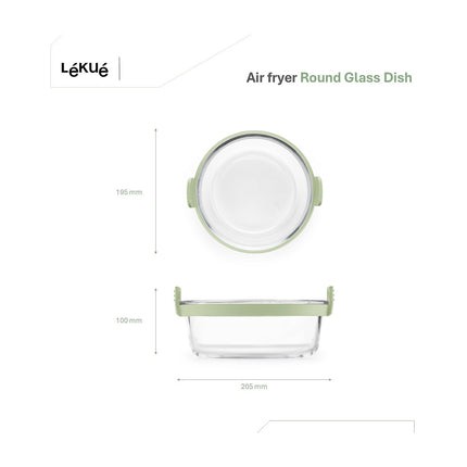 Petits Plats LEKUE rond en verre pour friteuse a air