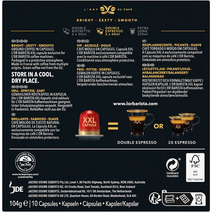 Capsules L'OR L'OR BARISTA DOUBLE SPLENDENTE