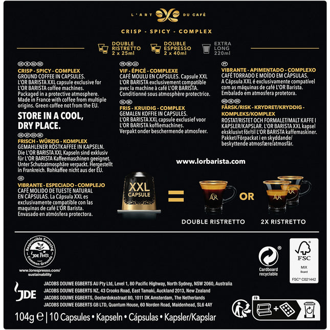 Capsules L'OR L'OR BARISTA DOUBLE RISTRETTO 10 capsule