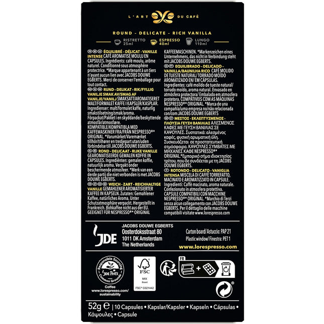 Capsules L'OR Espresso VANILLE x10 52g