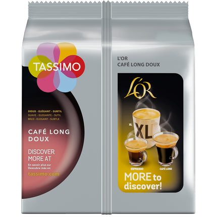 Capsules TASSIMO Café Long DOUX x16