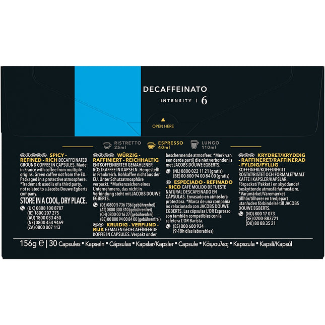 Capsules L'OR Espresso DECAFFEINATO x30 156g