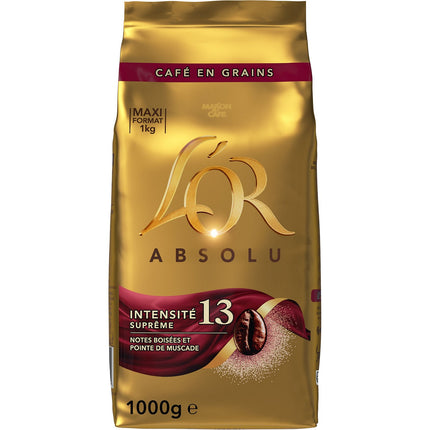 Café en grain L'OR Absolu Intensité 13 grains 1kg