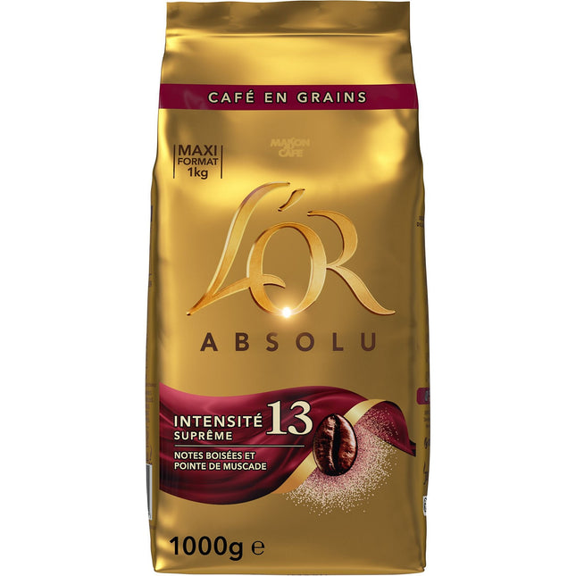 Café en grain L'OR Absolu Intensité 13 grains 1kg