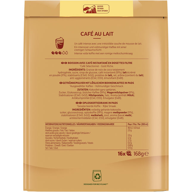 Dosette SENSEO café au lait x16
