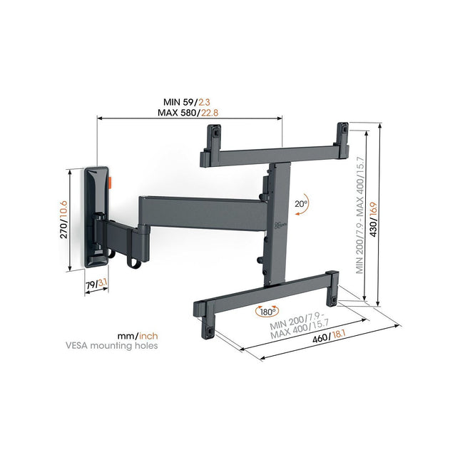 Support mural TV VOGEL'S TV OLED COMFORT TVM 3465 32-65''